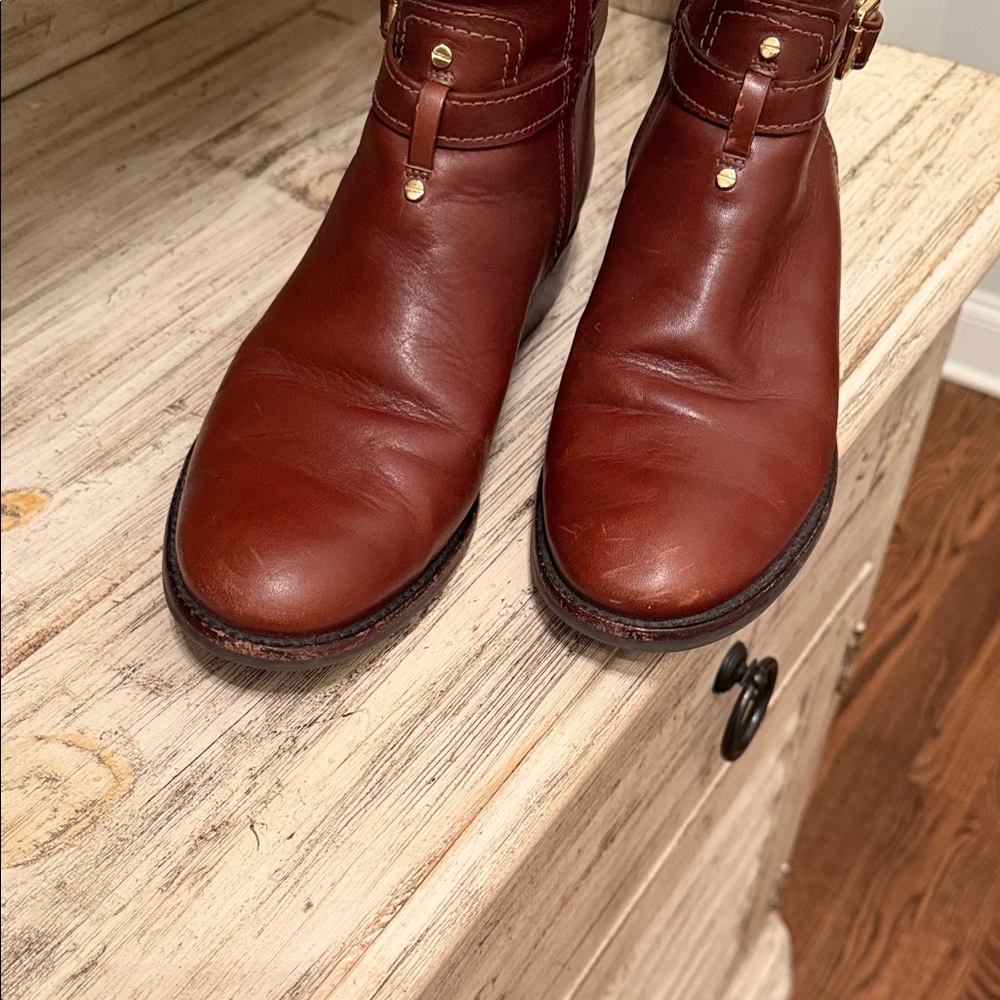 Tory Burch Brown Leather Riding Boots - Picture 5 of 7